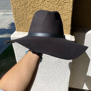 Black Suede Floppy Hat